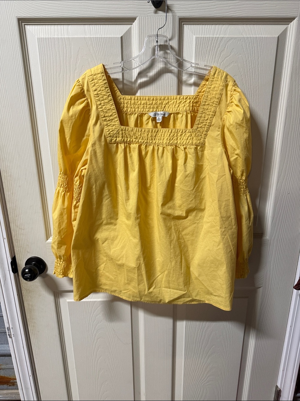 The Pioneer Woman Sunny Yellow Square-Neck Smocked Blouse